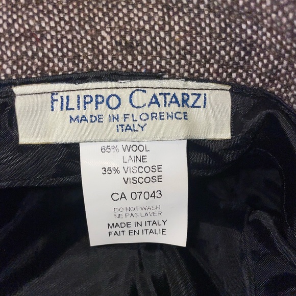 Filipino Catarzi Italian-made wool blend hat with leather-look band - Picture 3 of 3